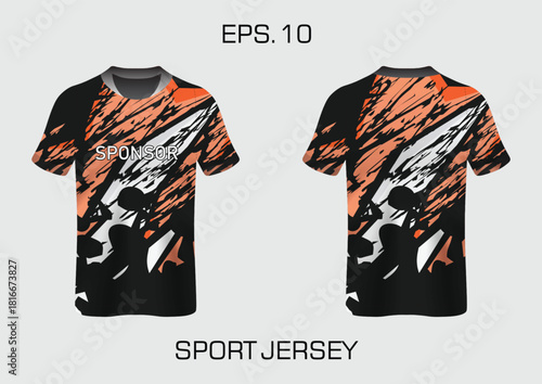 Dynamic Abstract Sport Jersey Design Featuring Bold Colors and Modern Graphics for Athletes