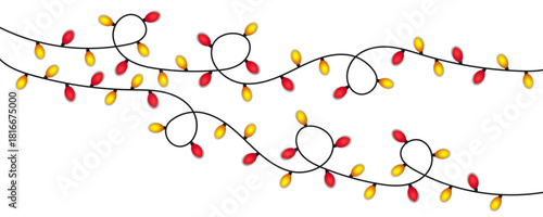 lowing Decorative Bulb Garland Background for holiday themes, festive decorations, party designs, winter events, Christmas layouts, overlays, invitations, New Year graphics etc