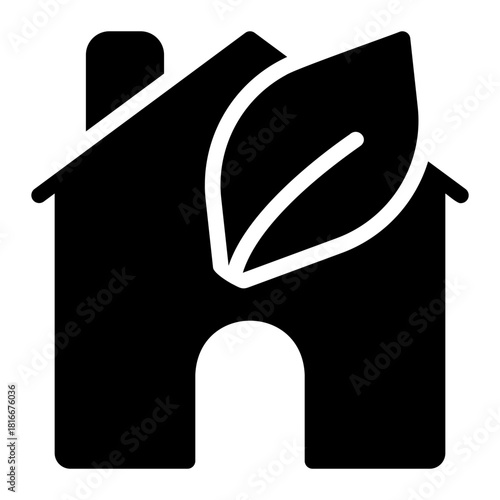 eco house glyph icon