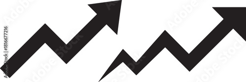 Upward trend arrows illustration depicting business growth and success Vector