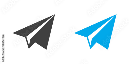 paper plane icon. paper airplane fly send message icon symbol vector