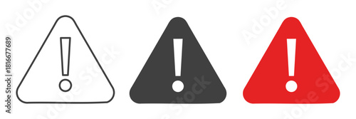 warning sign icon set. warning sign icon set danger alert triangle exclamation mark symbol caution