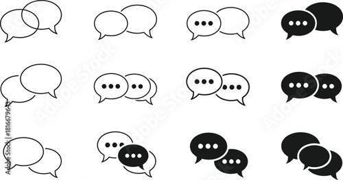 Vector Speech Bubble Icons Communication Chatting and Messaging Symbol Designs