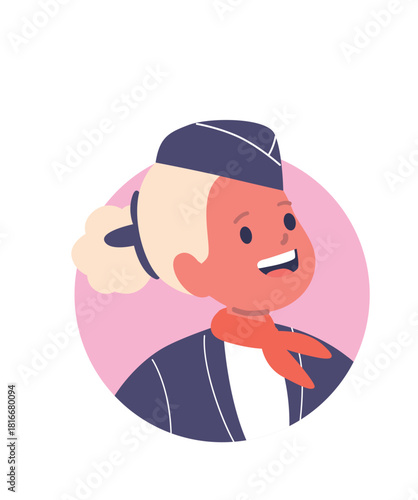 Pretty girl child flight attendant