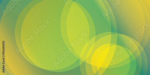 Overlapping Circles Green Yellow Shapes Modern Abstract Background, for designs, wallpapers, banners, to create soothing backdrops and adds a touch of artistic flair