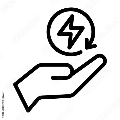 save energy line icon