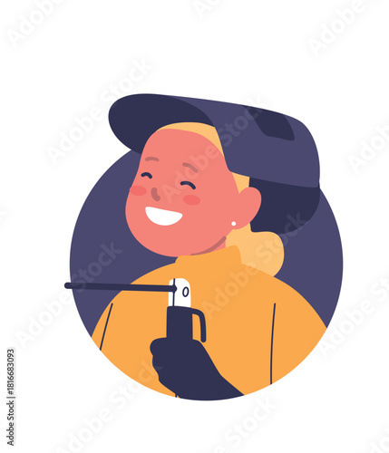 Cute girl child welder avatar