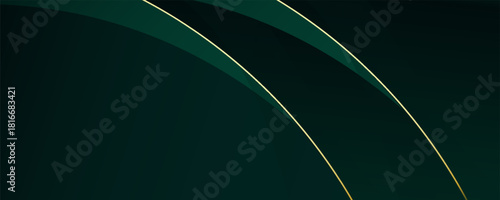 green abstract background design with elegant golden elements. suit for bussines, banners