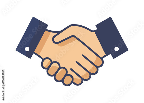 Handshake illustration symbolizing agreement, partnership, and successful collaboration