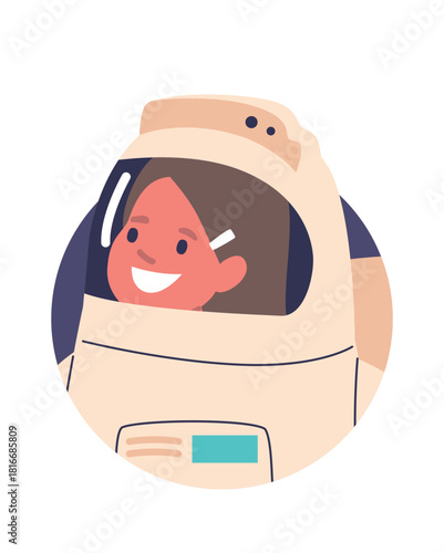 Girl child cosmonaut space explorer
