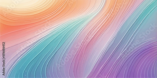 Abstract colorful background vector illustration featuring bright rainbow wave lines and pastel watercolor design patterns