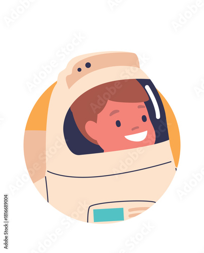 Cosmonaut boy child cartoon avatar