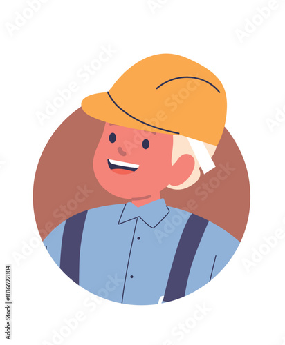 Engineer boy child cartoon avatar