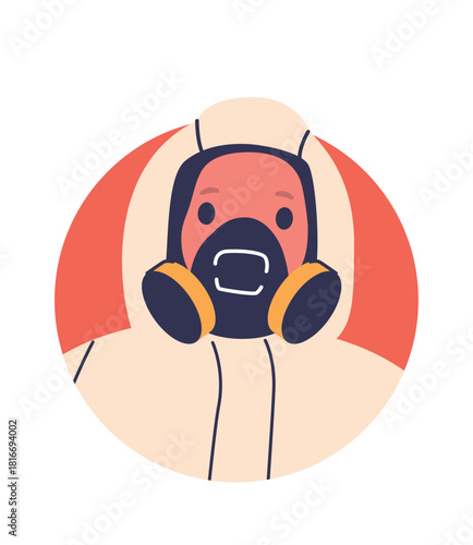 Child sanitary inspector cartoon avatar