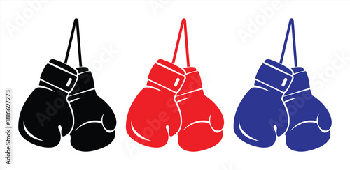 Boxing Gloves Icon Set in Multiple Colors