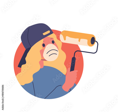 Girl child painter decorator avatar