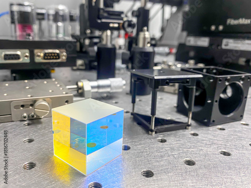 Prism for alignment beam laser light for experiment with optical lab.