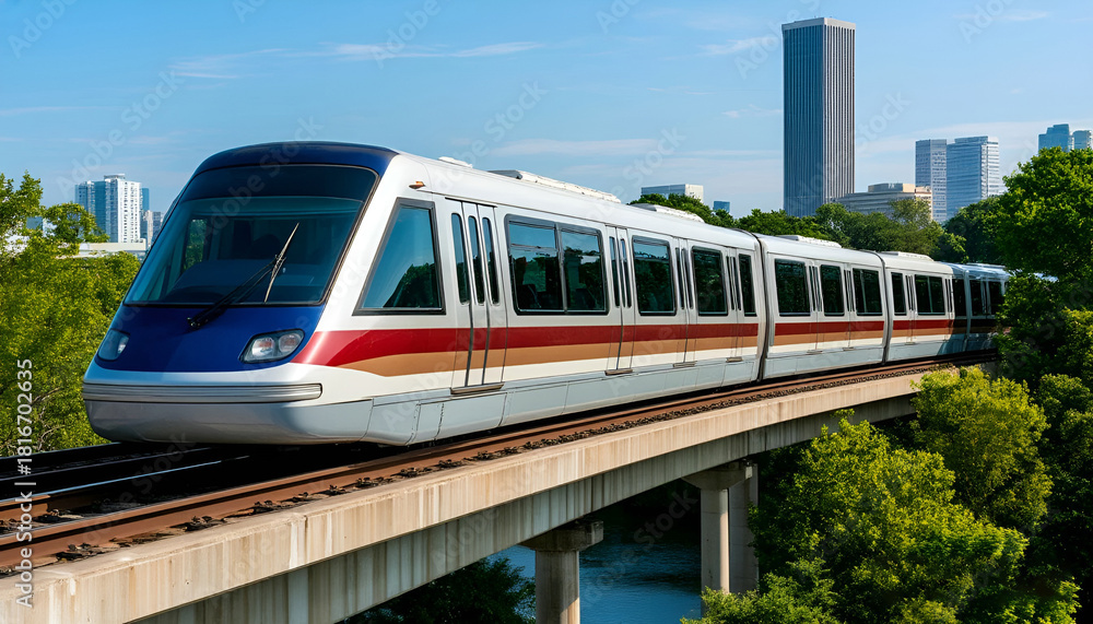 Naklejka premium train on the railway station transportation travel