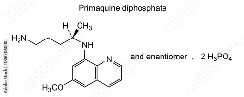 Primaquine diphosphate, chemical structure of primaquine diphosphate, drug substance