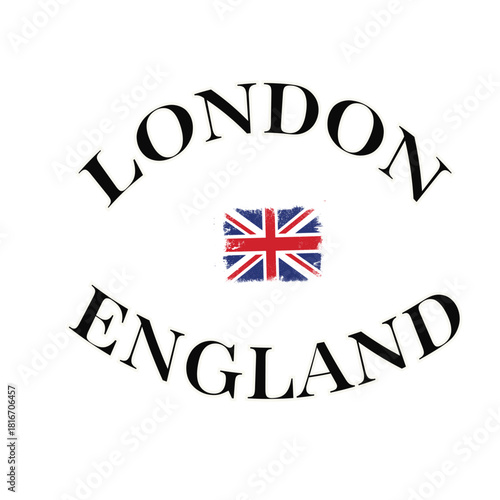 London England  with vector flag t shirt logo design