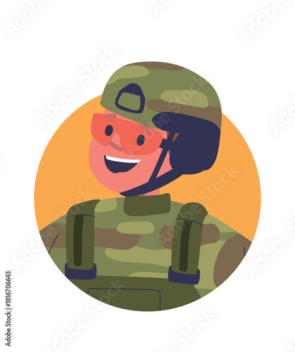 Boy child military paratrooper avatar