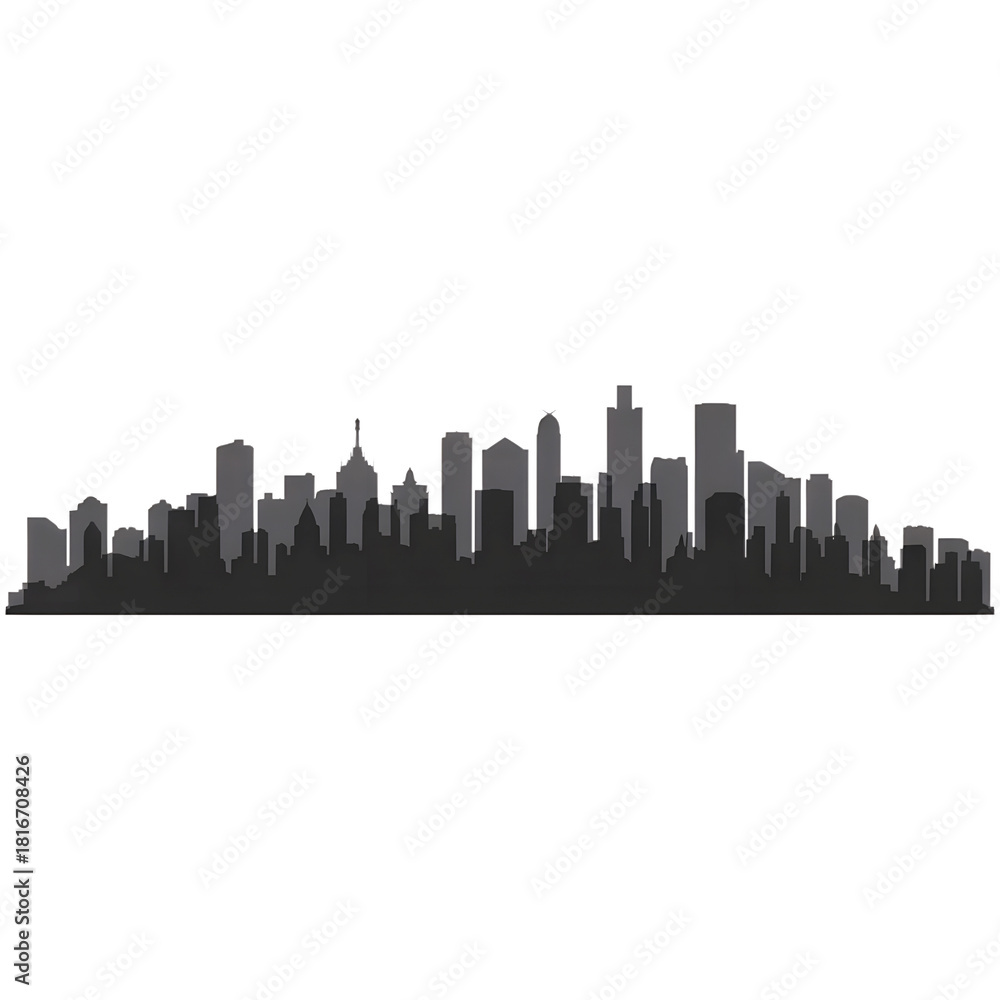 Fototapeta premium Modern city skyline silhouette urban architecture