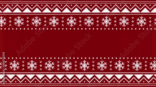Christmas Knitted Ugly Sweater Background. Red and White Nordic Style.