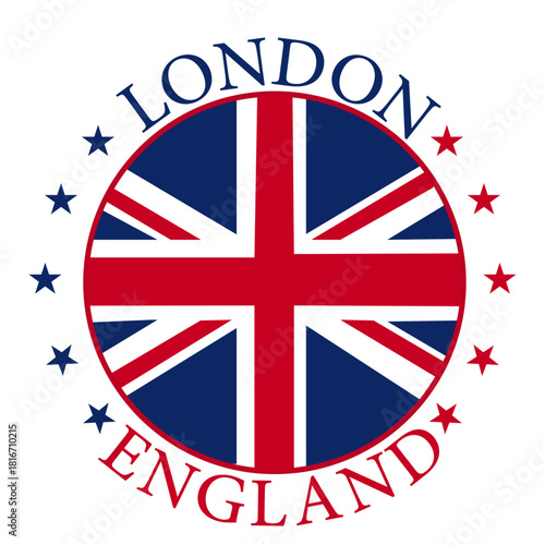 united kingdom with flag vector illustration tshirt logo concept design 
