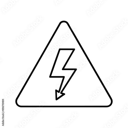 Black outline icon of a high voltage warning sign, a lightning bolt inside a triangle, isolated on Free Download Black outline icon of a high voltage warning sign, a lightning bolt inside a triangle, isolated on - GFXLoad
