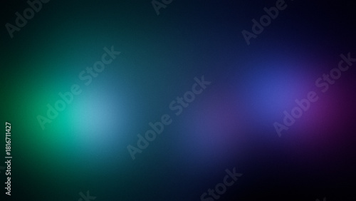 grainy dark blurred gradient blue green purple black glowing abstract noisy blurry neon light background
