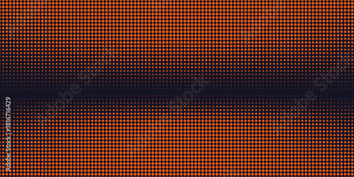 Abstract vector torn orange halftone sound wave. Scrathed dotted texture element. Vector illustration