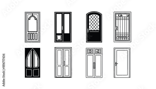 Door types designs front door styles exterior doors illustrations