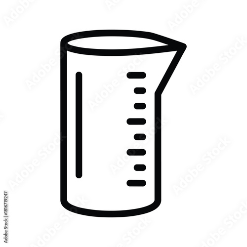 black outline beaker with measurement marks clip art preview