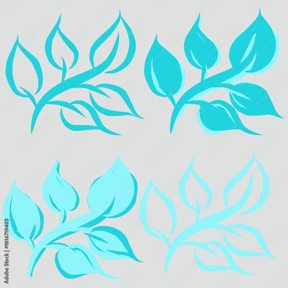 Fototapeta premium Abstrac Of Blue Leaves 