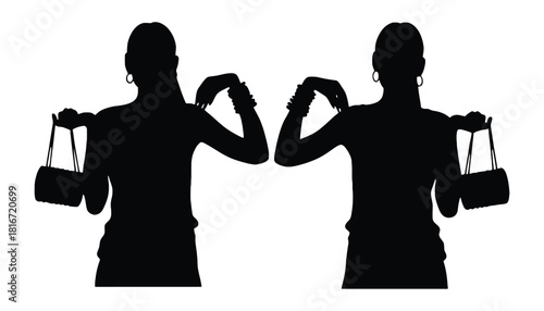 Silhouette women holding purse fashion accessory style guide