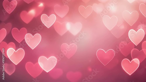 Wallpaper Mural Glowing pink hearts bokeh background, love themed abstract design with soft focus and vibrant romantic holiday colors Torontodigital.ca