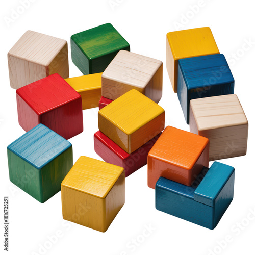 Colorful Wooden Toy Blocks Illustration