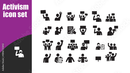 Activism icon set