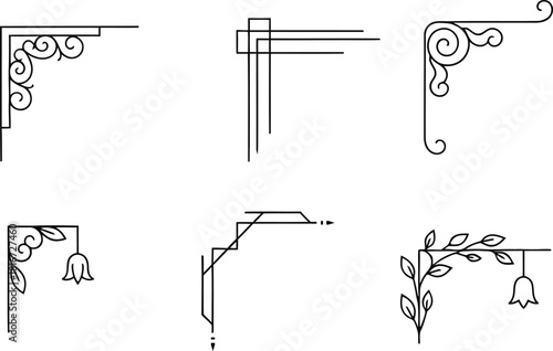 Elegant corner ornaments and borders vector design elements
