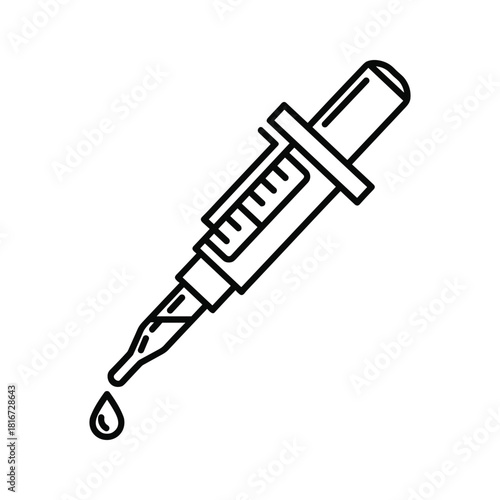 Set of three chemical laboratory icons showing stock level gauge and various glassware with fraction indicators isolated on