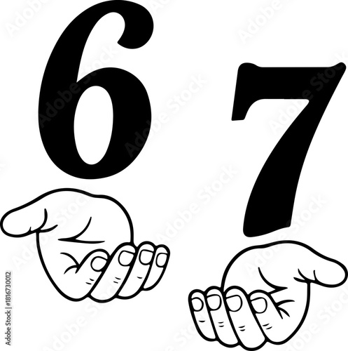 Six Seven 67 SVG, Funny Viral Meme 67 SVG, Six Seven 6 7 Hands Meme SVG 