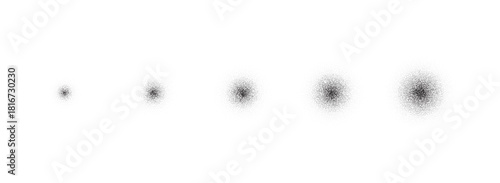 Circle spray gradient texture with grain airbrush moon and dot noise stipple. Design noisy circular with circle elements and spray gradient texture for powder background. Spot shape aesthetic