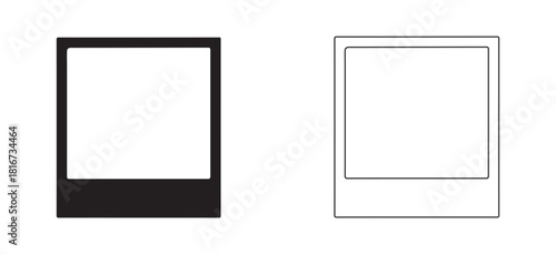 Polar droid photo frame border icon vector