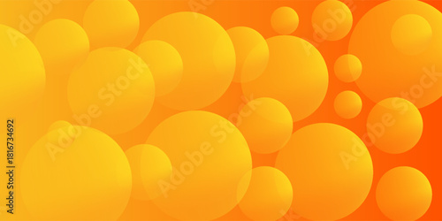 Abstract orange background with circles. Vector illustration