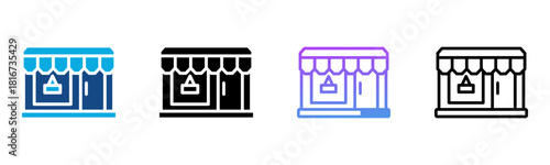 Retailer Icon Multiple Style Vector Illustration
