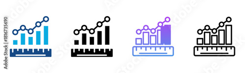 Measurable Icon Multiple Style Vector Illustration
