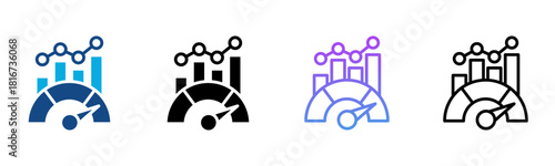 Performance Icon Multiple Style Vector Illustration

