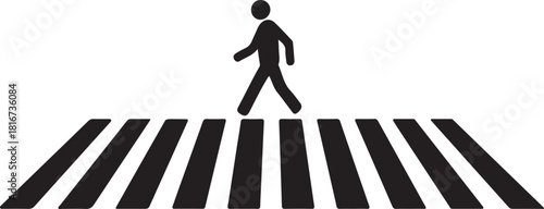 Zebra crossing icon vector illustration. Crossing icon vector