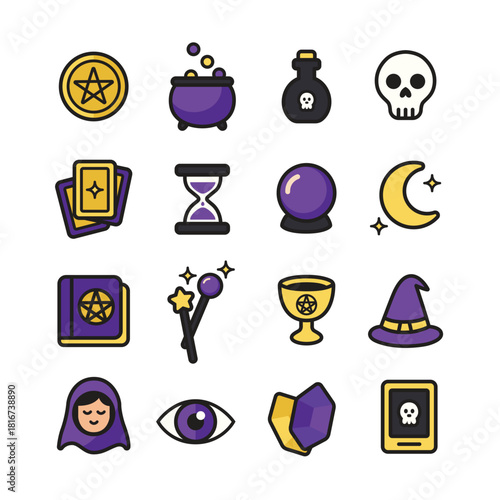 Vector Icons Tarot Potions and Spells Mystical Occult Collection