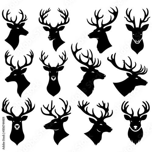 deer silhouette set